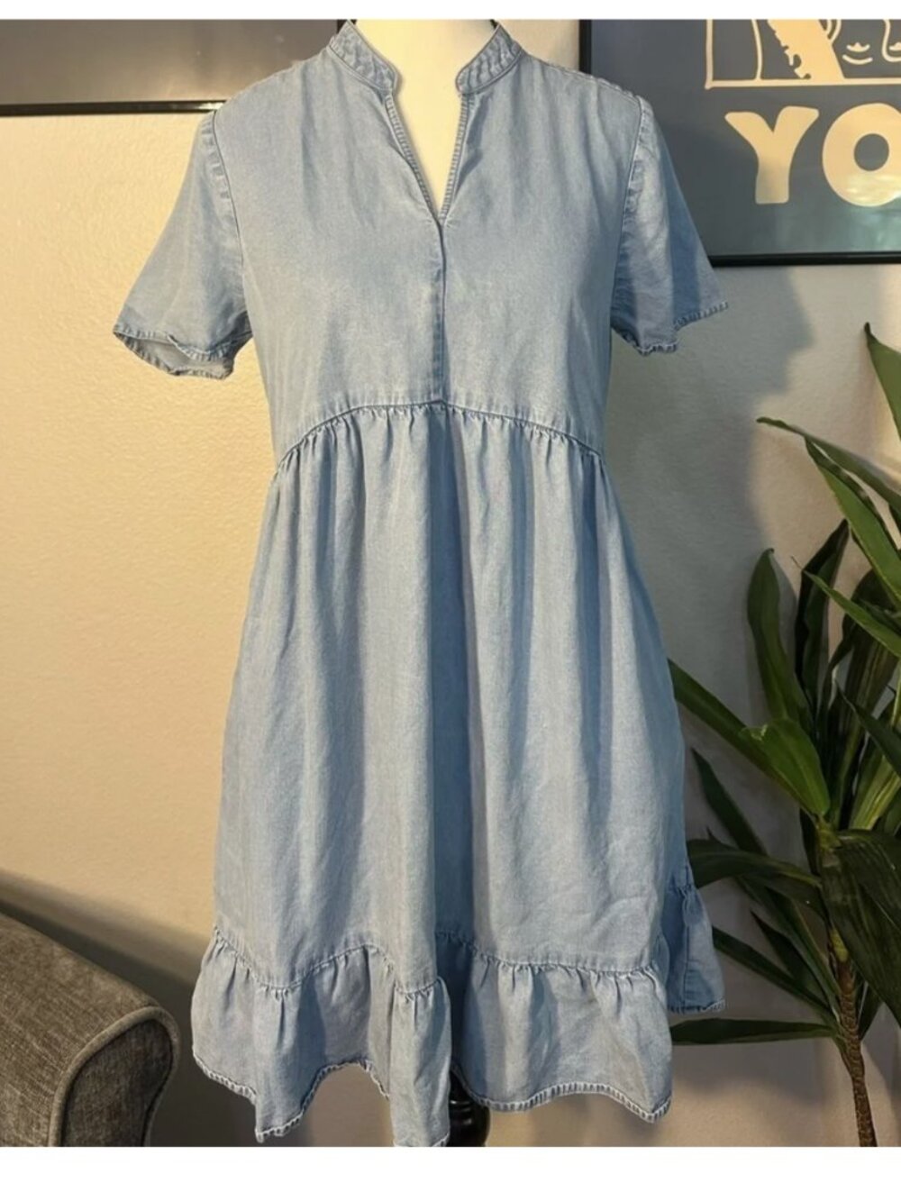 Lucky Brand Blue Ruffled Sundress Size S